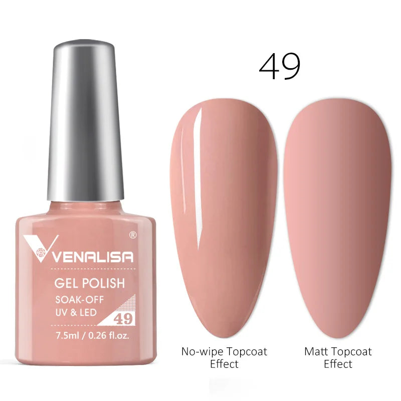 Venalisa Tempered No Wipe Top Coat Base Gel Top Coat Matte Top Nail Gel 7.5ML All Nails Base&Top Gel neon color nail polish gel