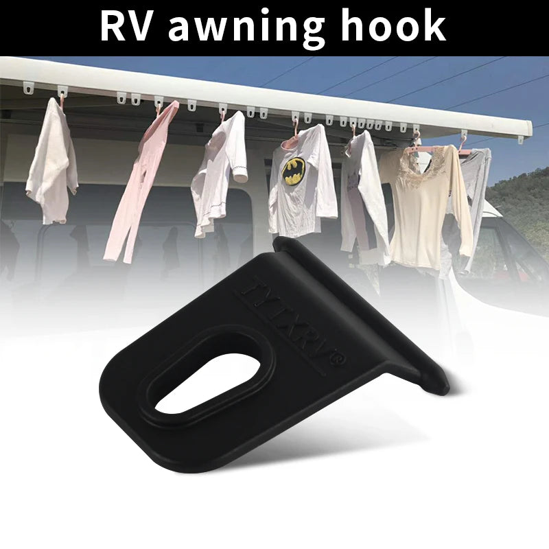 TYTXRV Black Universal Awning Coat Hook Hook Racks Suitable For RV Camping Caravan Party Light Stand Awnning Hook Accessories