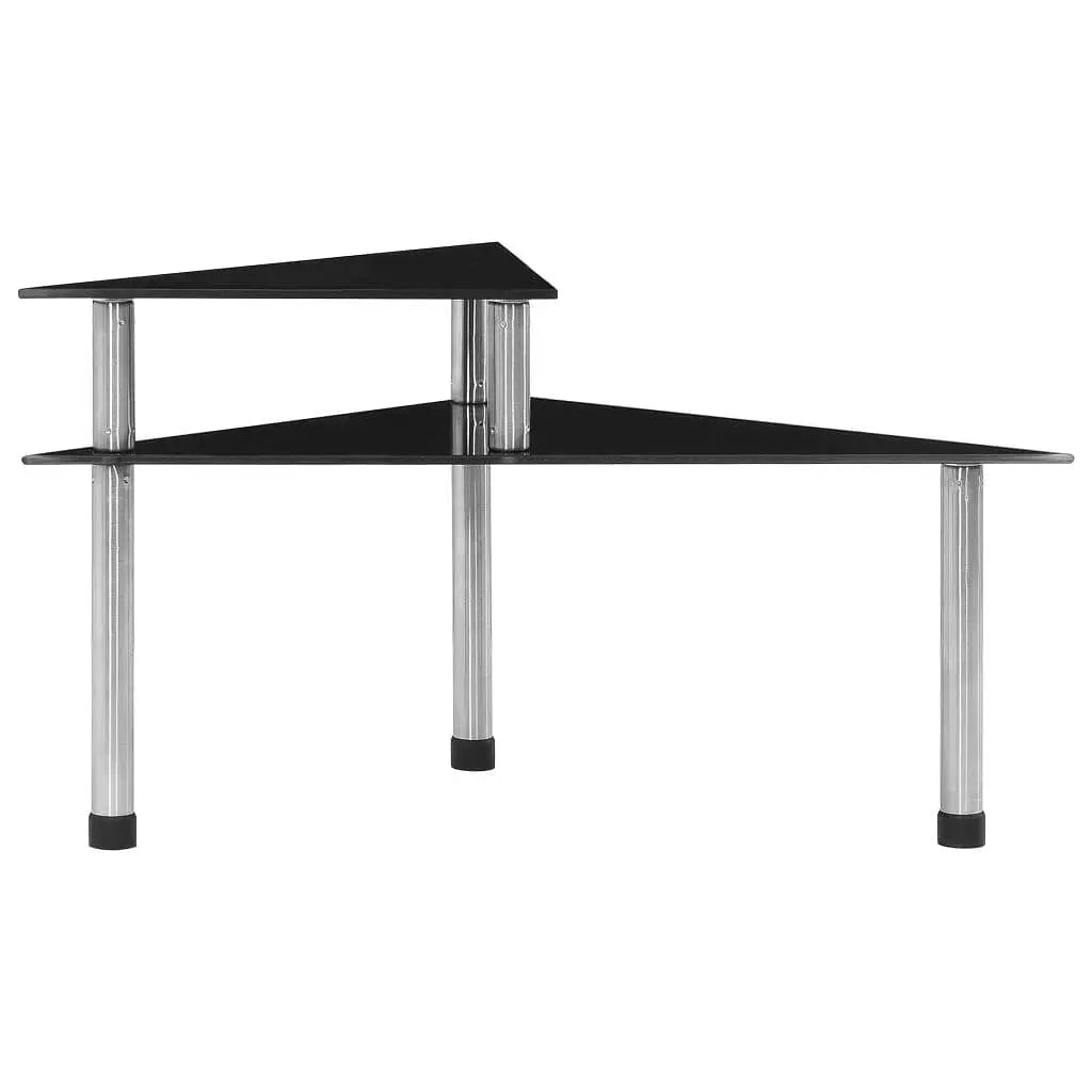 W2B VidaXL 19.5x13.8x10.2'' Black Tempered Glass Kitchen Shelf Wall & Display Shelves