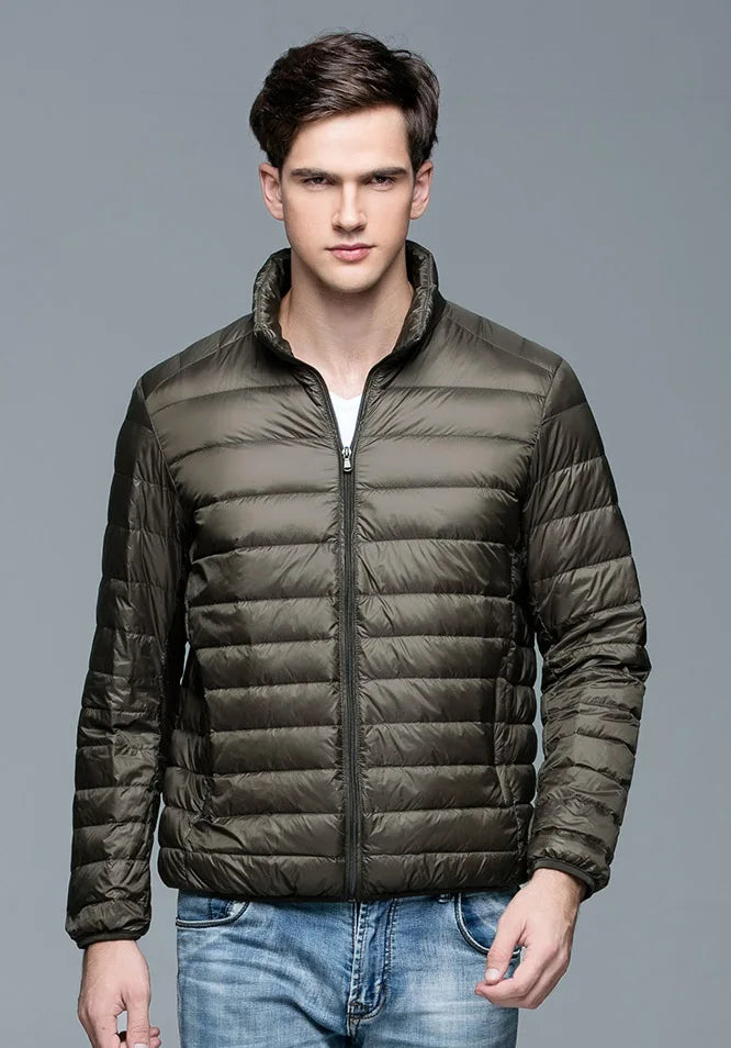 New Autumn Winter Man 90% Duck Down Jacket Ultra Light Thin S-3XL Spring Jackets Men Stand Collar Outerwear Coat