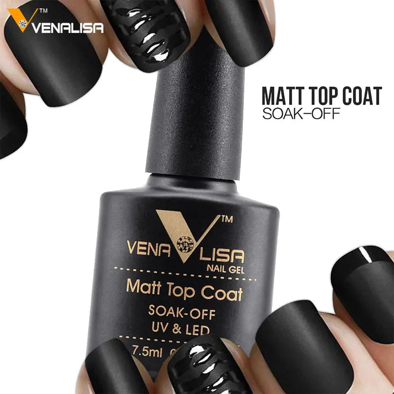 VENALISA Matte Top Coat CANNI Nail Art Design High Quality UV LED Base Coat No Sticky Layer Top Coat, Soak off Matt Topcoat