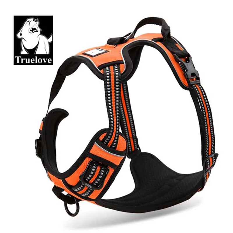 Truelove Reflective Nylon Pet Dog Harness No Pull Tactical For Small Medium Large Service Dog Vest Padded Mesh Adjustable Soft