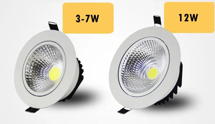 LED Downlight  Super Bright Recessed LED SPOT Dimmable COB 3W 5W 7W 12W LED Spot light LED decoration Ceiling Lamp AC/DC 12V