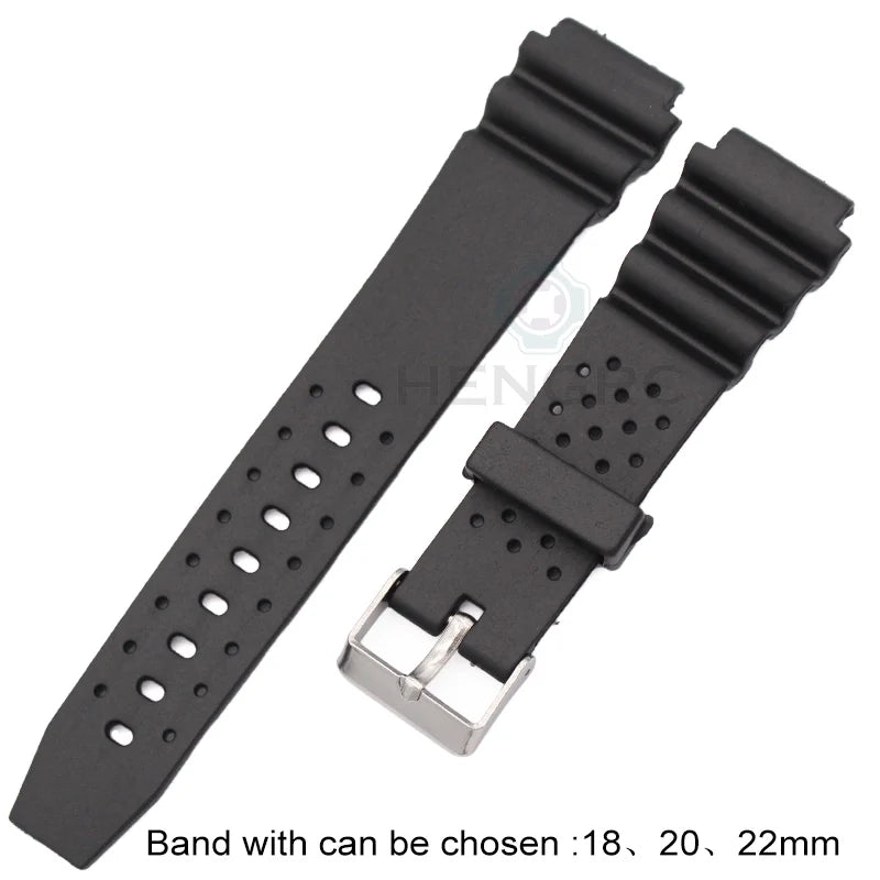 Watchband Silicone Rubber Band Men Sports Diving Black Strap PU Replace Electronic Wristwatch Belt Watch Accessories