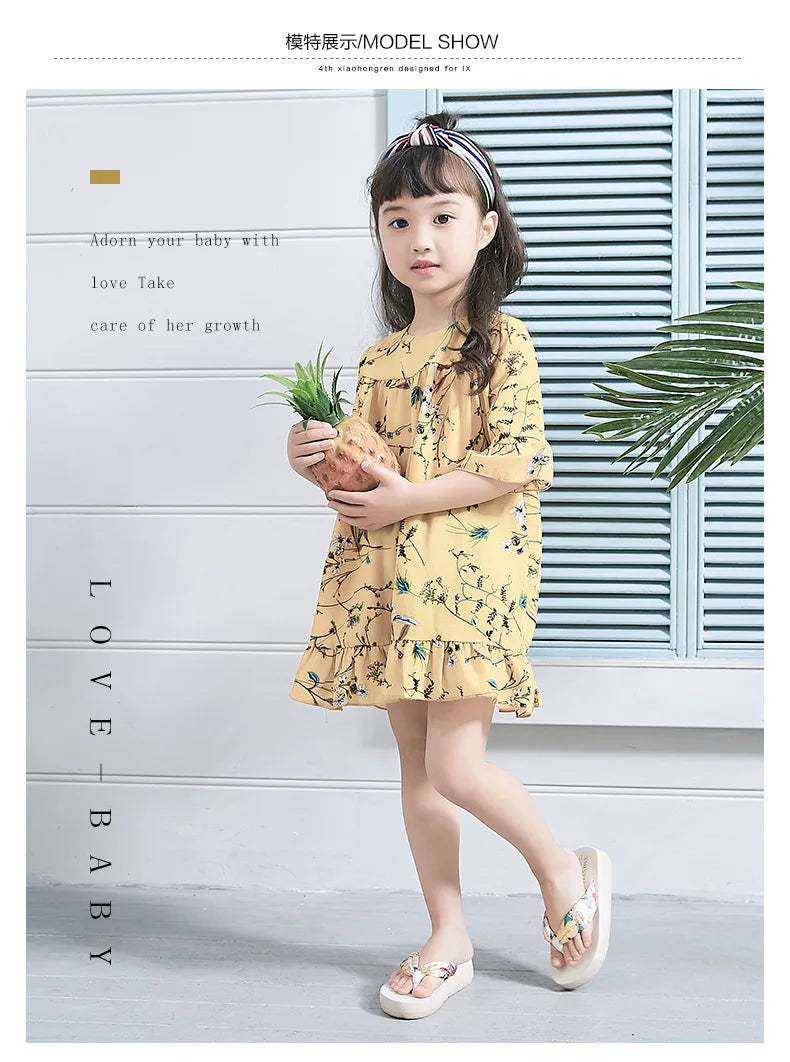 Floral Beach Sandals Wedge Platform Thongs Slippers Flip Flops suummer shose for women girls