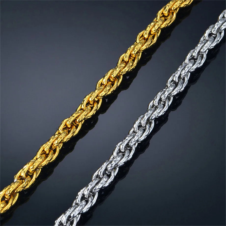 Men's 316L Stainless Steel Male Bracelet Wholesale Gold Silver Color Braclet Chunky Cuban Chain Link Bracelet For Man Jewelry