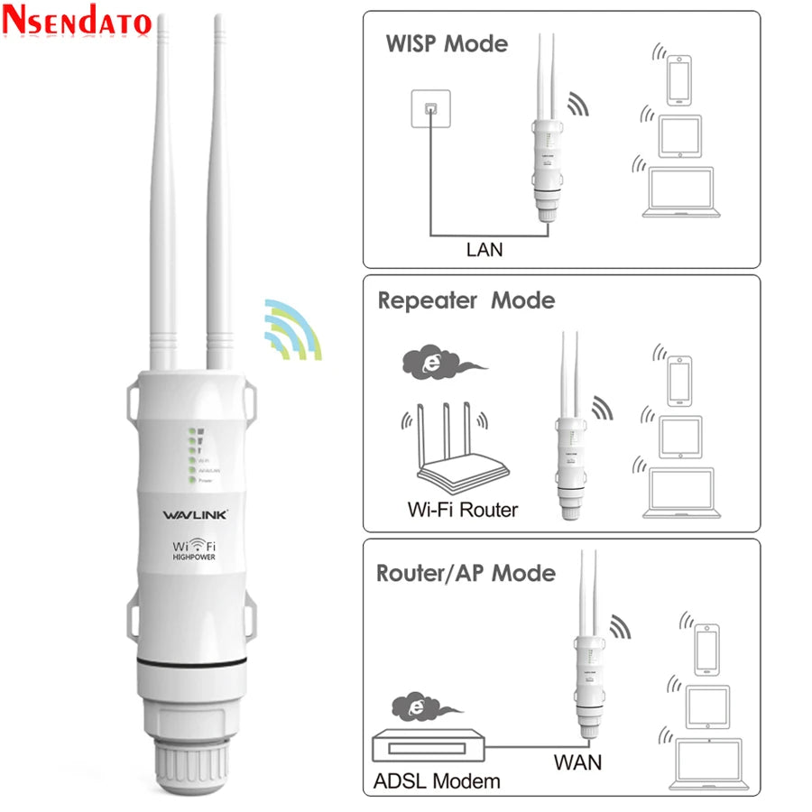 2.4G/5G Dual Band Outdoor Wifi Router Amplifier AC600 High Power Wireless AP Repeater Waterproof Wifi Extender with AP WISP
