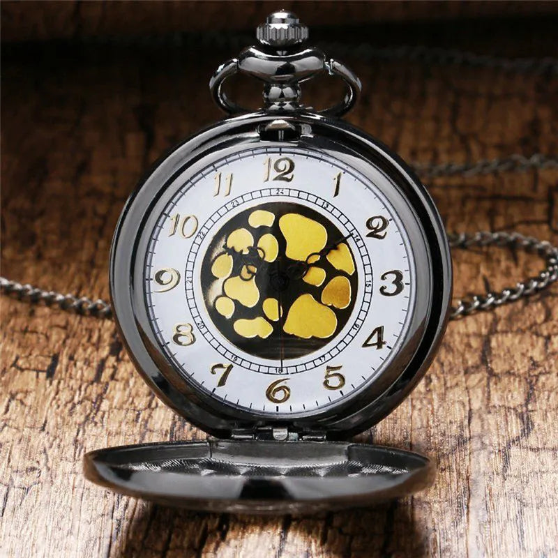 Vintage Charm Black Unisex Fashion Roman Number Quartz Steampunk Pocket Watch Women Man Necklace Pendant with Chain Gifts P427