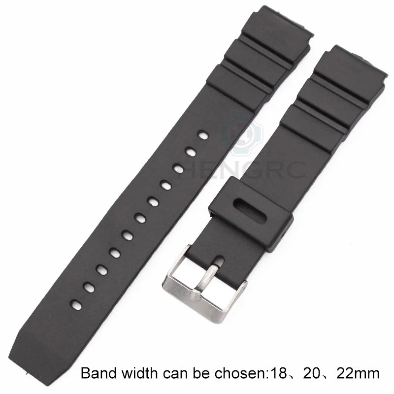 Watchband Silicone Rubber Band Men Sports Diving Black Strap PU Replace Electronic Wristwatch Belt Watch Accessories