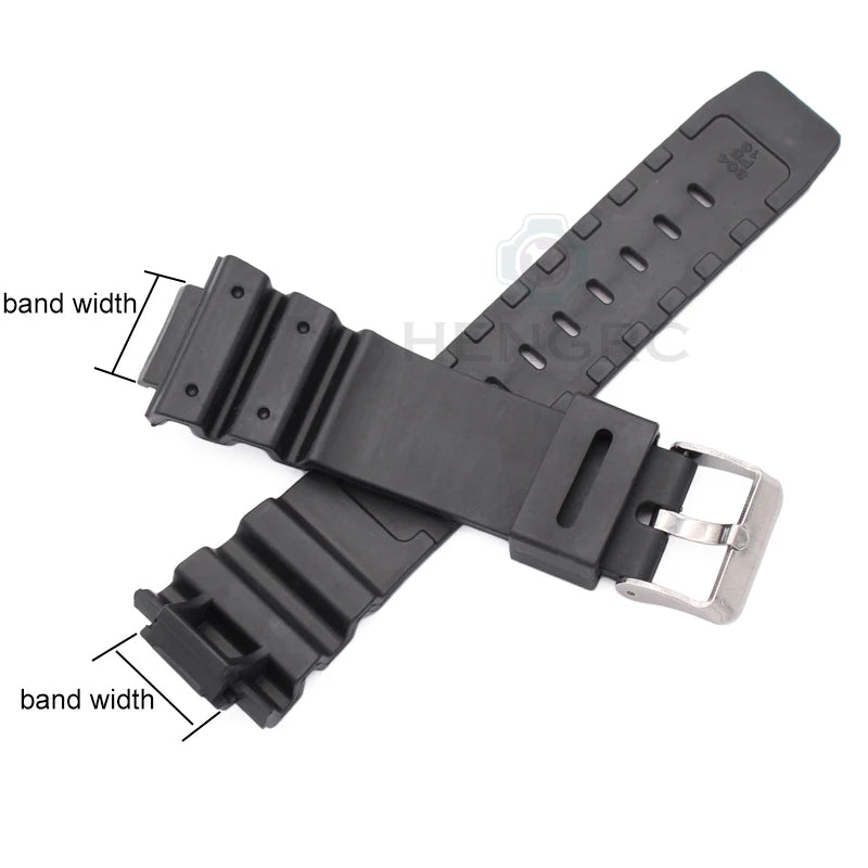 Watchband Silicone Rubber Band Men Sports Diving Black Strap PU Replace Electronic Wristwatch Belt Watch Accessories