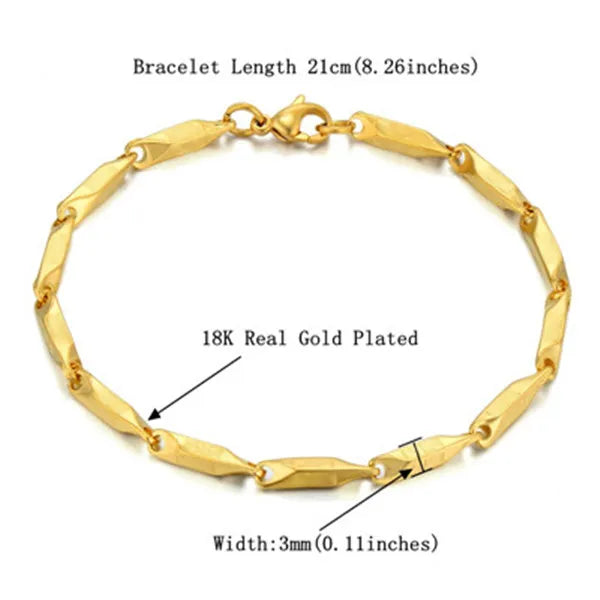 Men's 316L Stainless Steel Male Bracelet Wholesale Gold Silver Color Braclet Chunky Cuban Chain Link Bracelet For Man Jewelry