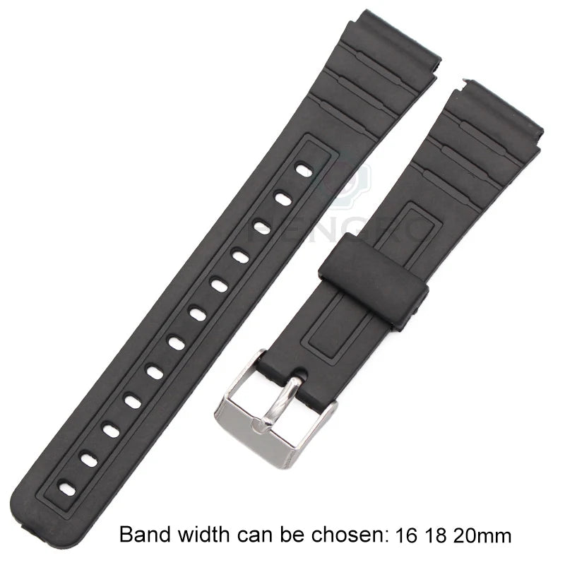 Watchband Silicone Rubber Band Men Sports Diving Black Strap PU Replace Electronic Wristwatch Belt Watch Accessories