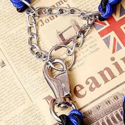 Double Strand Rope Large Dog Leashes Metal P Chain Buckle National Color Pet Traction Rope Collar Set For Big Dogs 1.2m Length