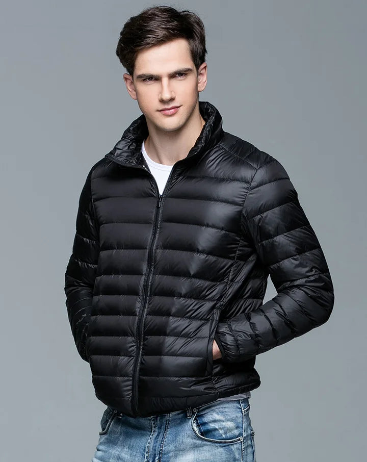 New Autumn Winter Man 90% Duck Down Jacket Ultra Light Thin S-3XL Spring Jackets Men Stand Collar Outerwear Coat
