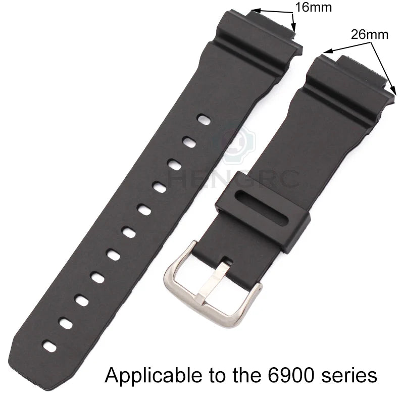 Watchband Silicone Rubber Band Men Sports Diving Black Strap PU Replace Electronic Wristwatch Belt Watch Accessories