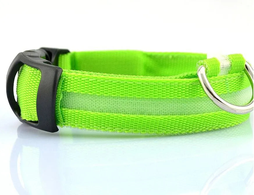 YUDODO Nylon LED Pet Dog Collars for animals Night Safety Flashing Glow Dog Leash Dogs Luminous Fluorescent Collars Pet Supplies