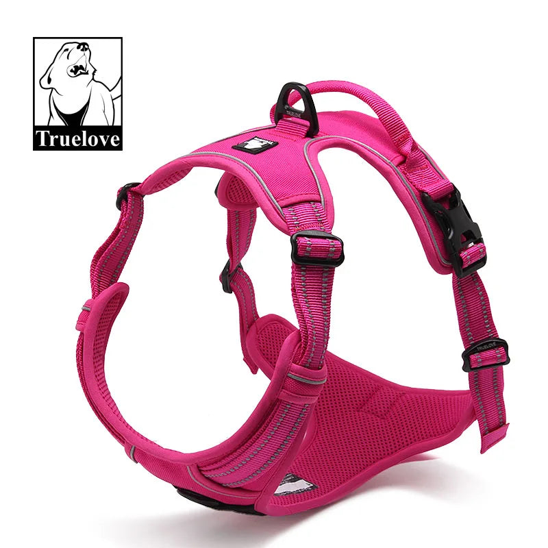 Truelove Reflective Nylon Pet Dog Harness No Pull Tactical For Small Medium Large Service Dog Vest Padded Mesh Adjustable Soft