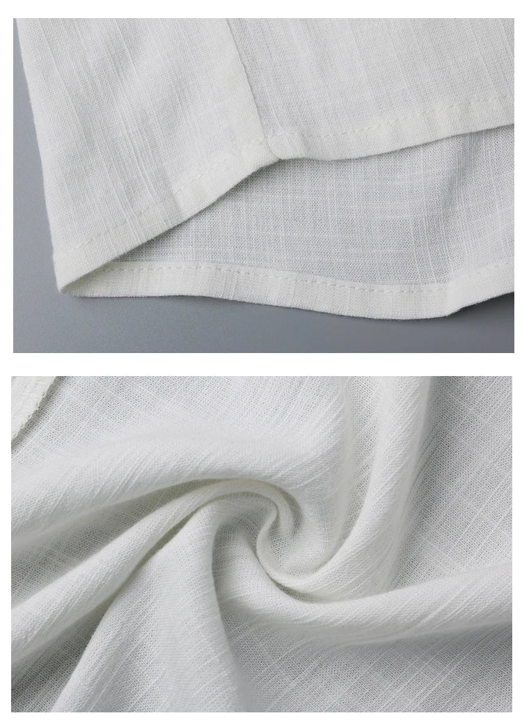 Tradictional Chinese Clothing For Men Half Sleeve Cotton Linen Chinese Style Shirts  Kung Fu Tai Chi Tang Suit Style Tops CN-026