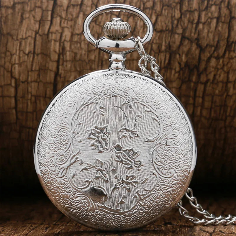 Vintage Charm Black Unisex Fashion Roman Number Quartz Steampunk Pocket Watch Women Man Necklace Pendant with Chain Gifts P427