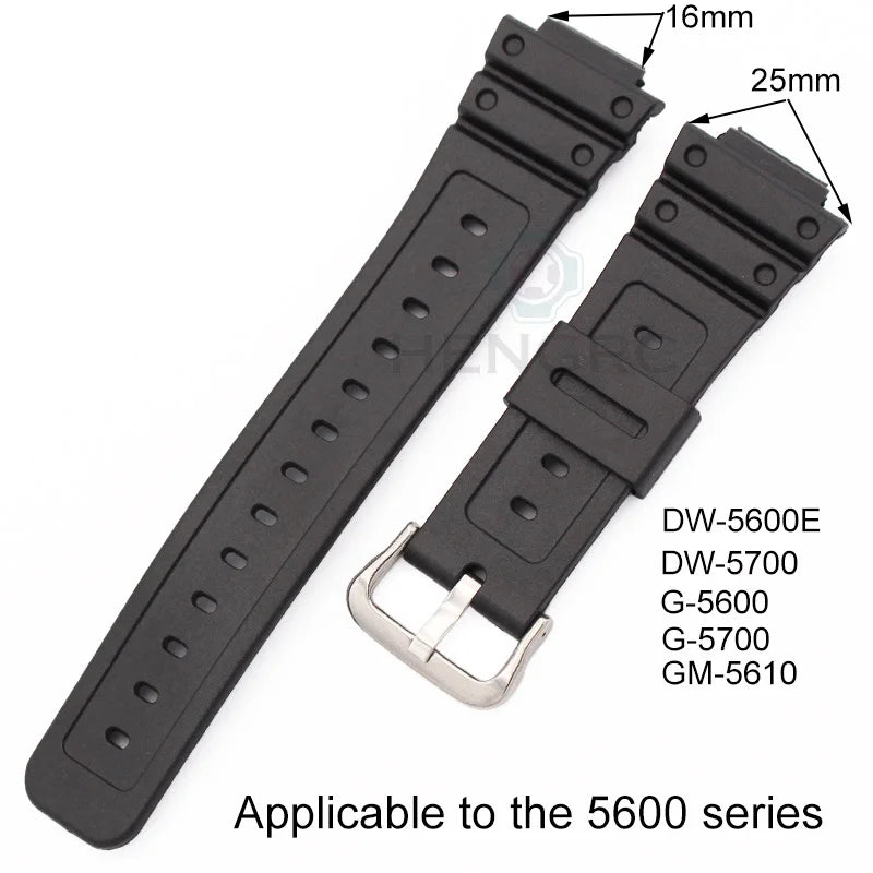 Watchband Silicone Rubber Band Men Sports Diving Black Strap PU Replace Electronic Wristwatch Belt Watch Accessories