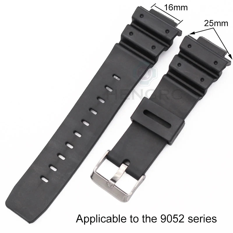 Watchband Silicone Rubber Band Men Sports Diving Black Strap PU Replace Electronic Wristwatch Belt Watch Accessories
