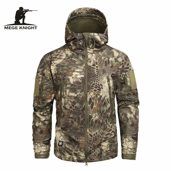 Mege Brand Clothing Autumn Men's Military Camouflage Fleece Jacket Army Tactical Clothing  Male Camouflage Windbreakers
