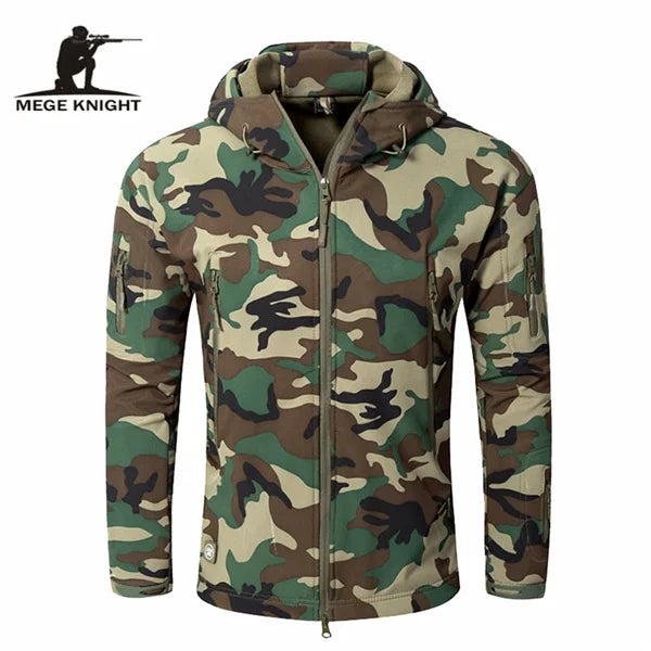 Mege Brand Clothing Autumn Men's Military Camouflage Fleece Jacket Army Tactical Clothing  Male Camouflage Windbreakers