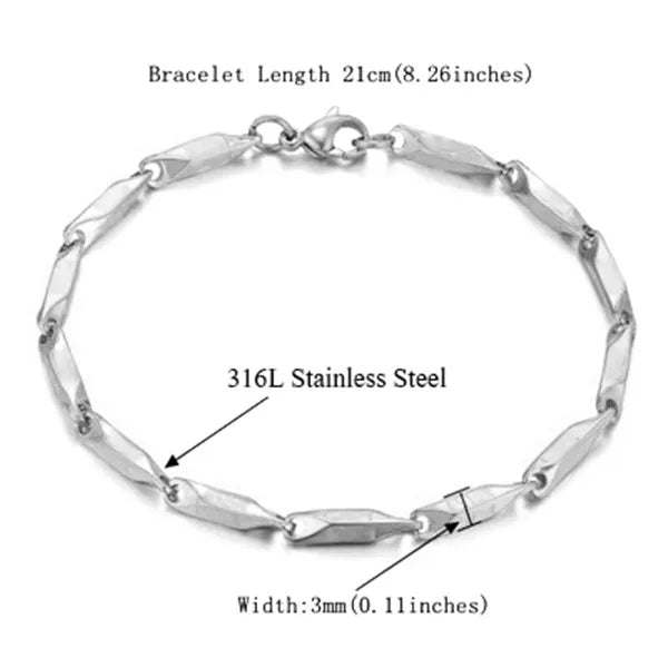 Men's 316L Stainless Steel Male Bracelet Wholesale Gold Silver Color Braclet Chunky Cuban Chain Link Bracelet For Man Jewelry