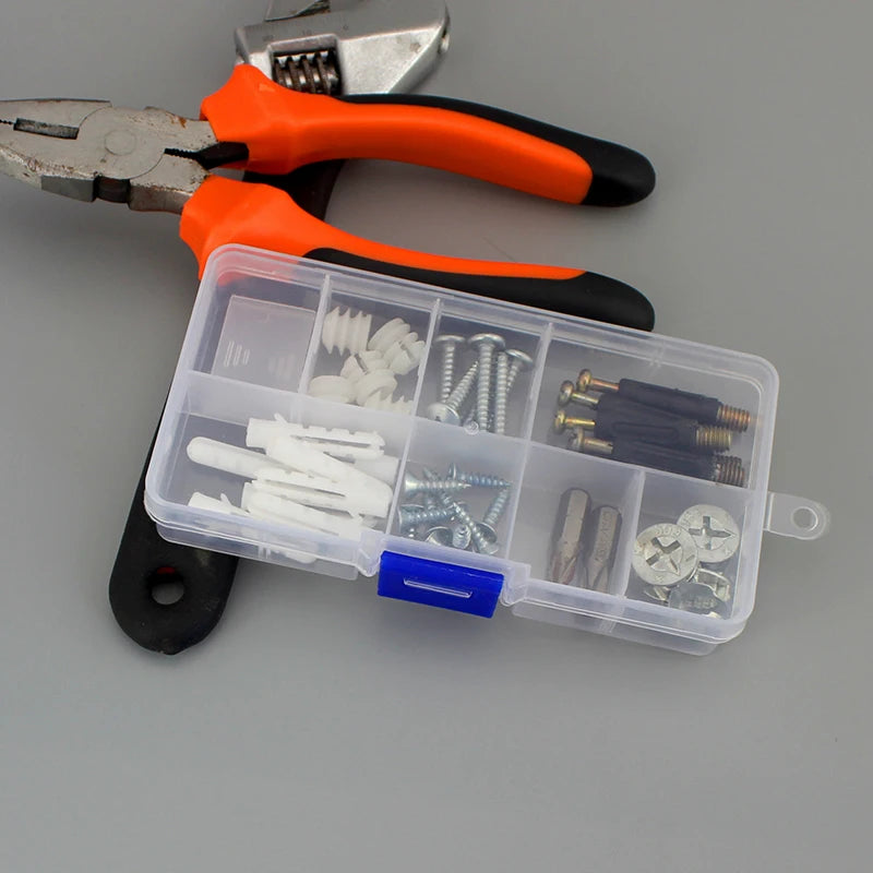 New 10 Slots Cells Colorful Portable Jewelry Tool Storage Box Container Ring Electronic Parts Screw Beads Organizer Plastic Case