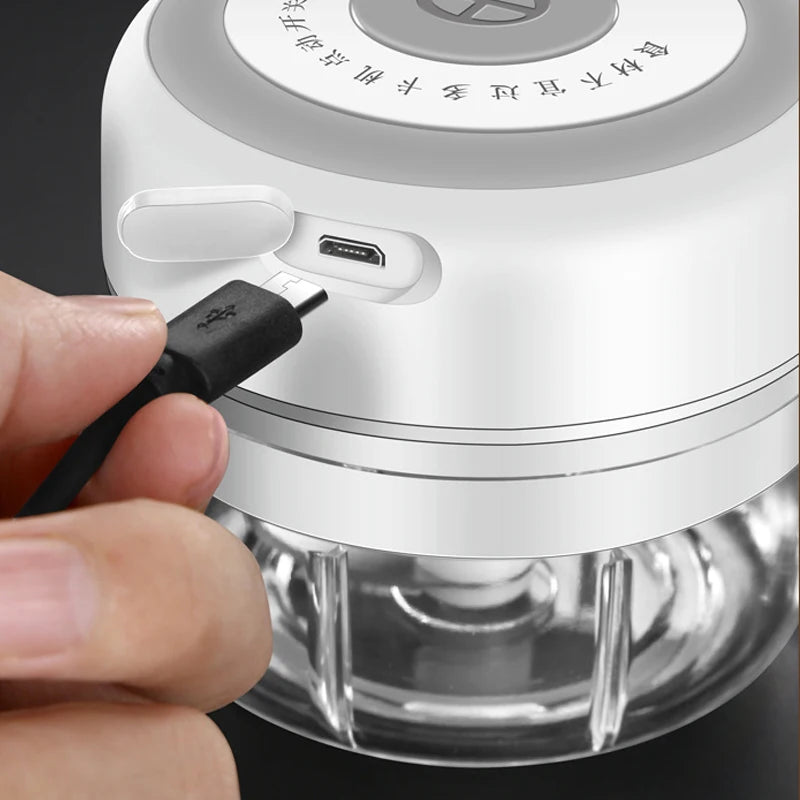 Electric Mini Garlic Masher USB Garlic Chopper Machine Ginger Vegetable Crusher Food Vegetable Processor Chili Chopper Masher