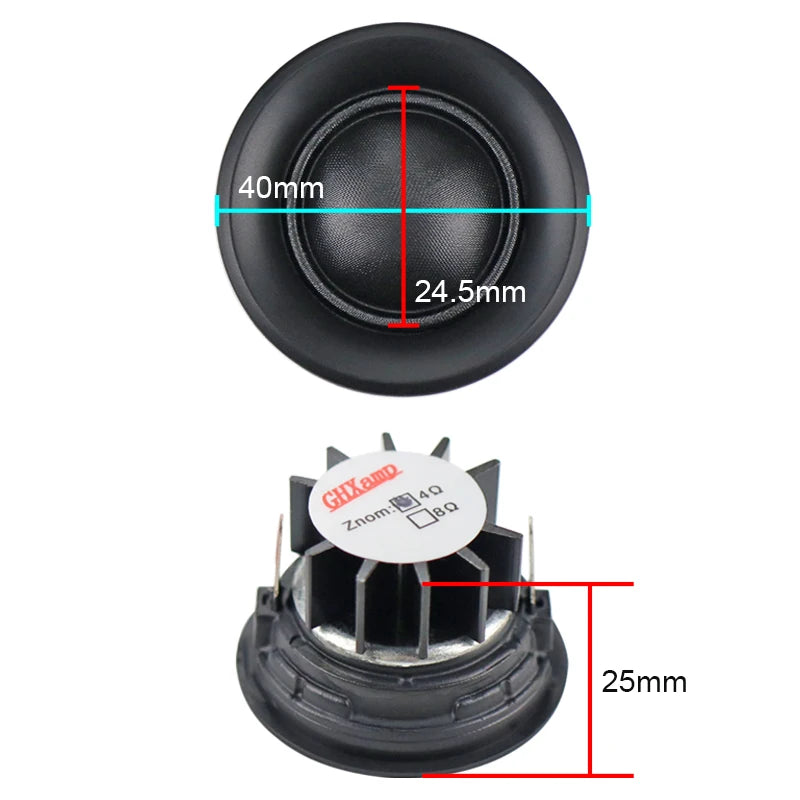 GHXAMP 20 Core 1.5 inch Tweeter Car Speaker Units 4OHM 10W Silk Diaphragm Dome Loudspeaker Neodymium Treble Head 89DB 2PCS