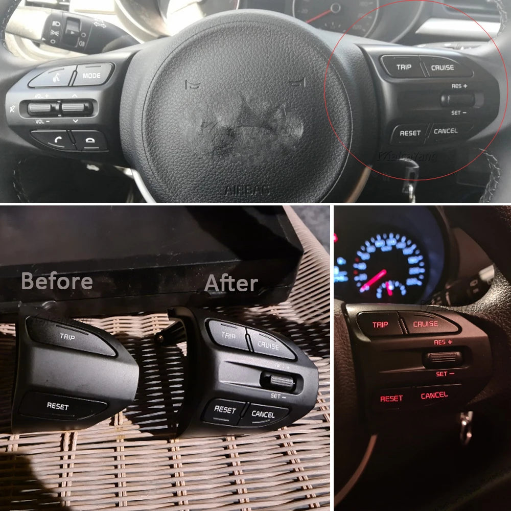 Steering Wheel Button For KIA K2 RIO 2017 2018 2019 2020 2021 RIO X LINE Buttons Bluetooth Phone Cruise Control Volume .