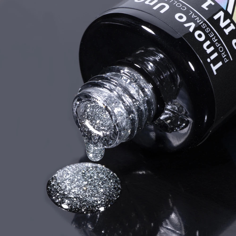 Tinovo Uno Glitter Top Coat UV Gel Nail Polish 2 IN 1 12ML Super Shine Laser Topcoat Manicure Vernis Semi Permanent Gel Finish