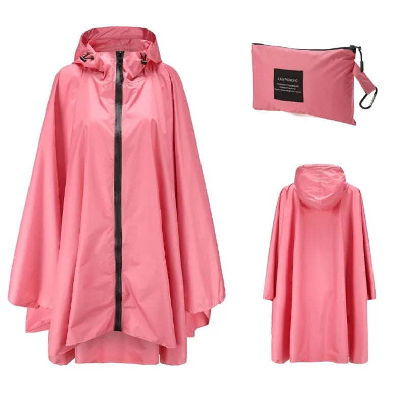 Women Men Poncho Raincoat Waterproof Tent Cover Wear Outdoors Hiking Biker Rain Coat Jacket Zip Cloak Trench
