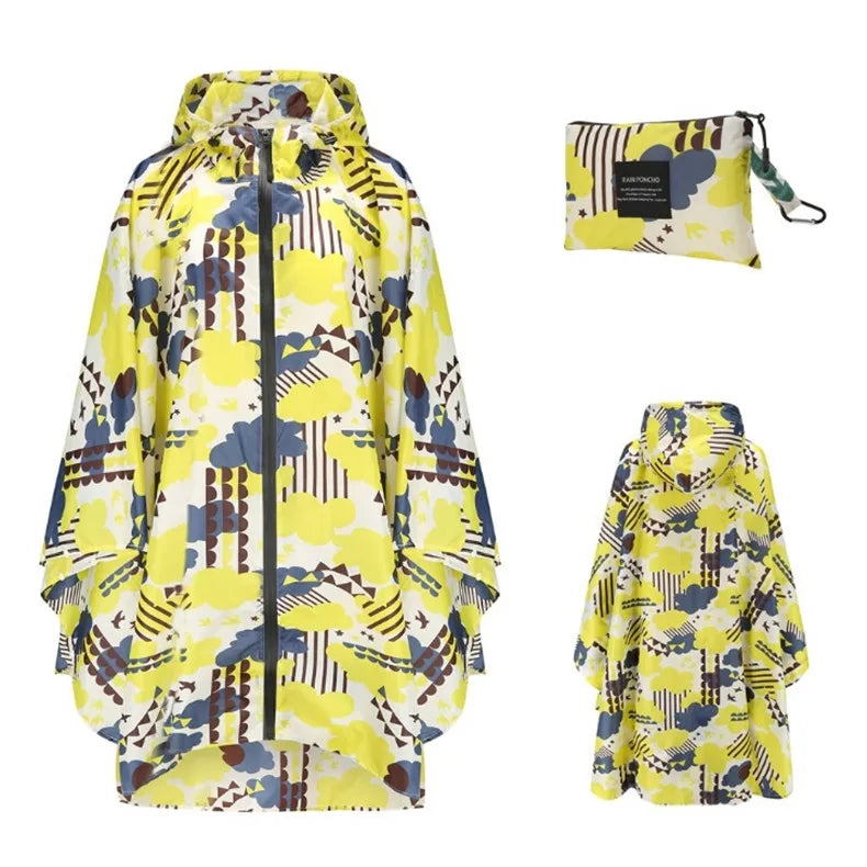 Women Men Poncho Raincoat Waterproof Tent Cover Wear Outdoors Hiking Biker Rain Coat Jacket Zip Cloak Trench