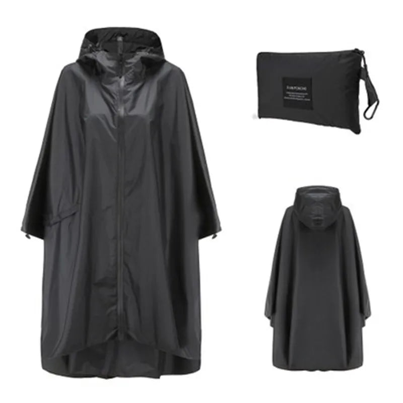 Women Men Poncho Raincoat Waterproof Tent Cover Wear Outdoors Hiking Biker Rain Coat Jacket Zip Cloak Trench
