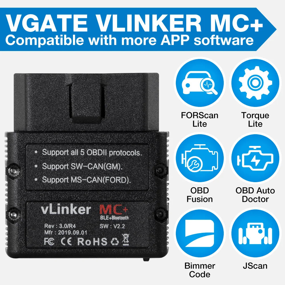 Vgate Vlinker MC V2.2 iCar Pro Bluetooth 4.0 WIFI OBD2 Scanner For Android IOS Auto Code Reader OBDII Tool PK V1.5 ELM327