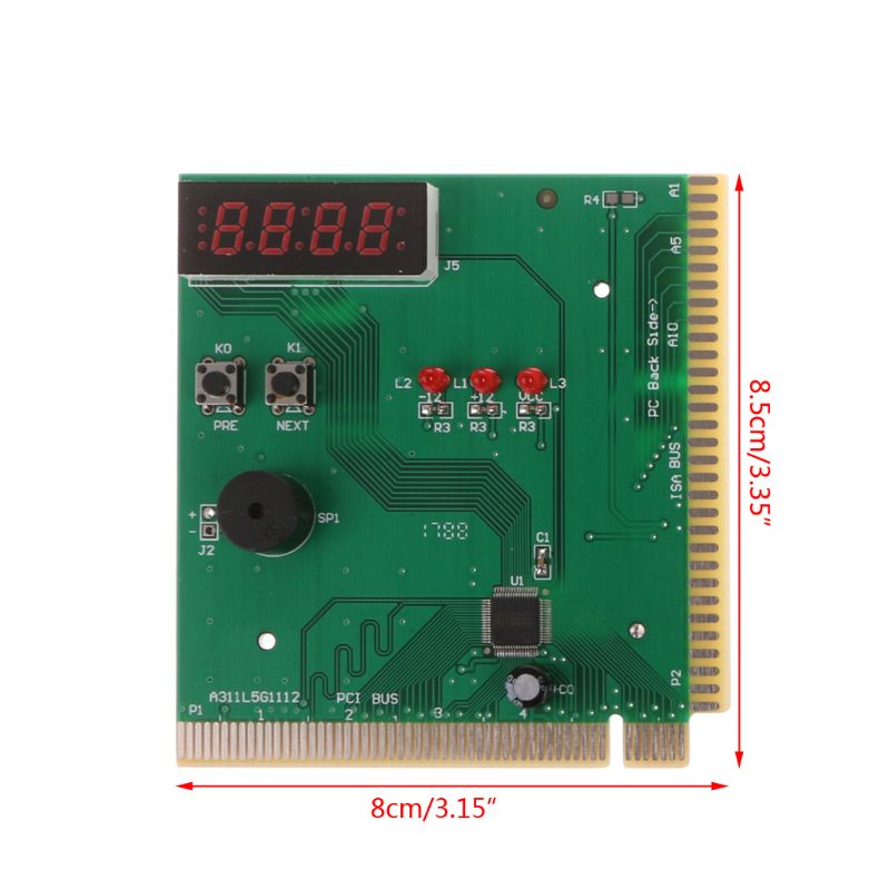 PCI & ISA Motherboard Analyzer Diagnostic Display 4-Digit Computer Debug Post Card