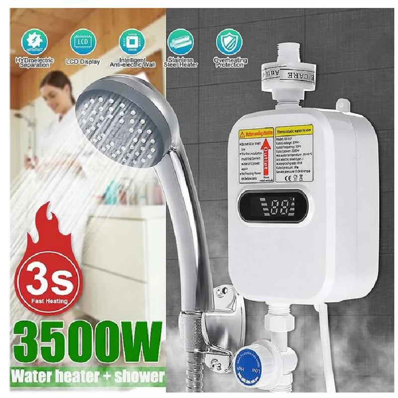 3500W home appliance Faucet Shower Instant Water-Heater Electric Tap Heating Instant Hot Water for Kitchen and Bathroom