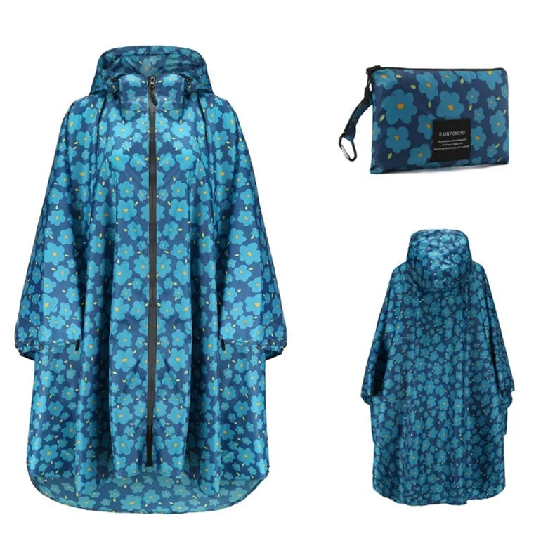 Women Men Poncho Raincoat Waterproof Tent Cover Wear Outdoors Hiking Biker Rain Coat Jacket Zip Cloak Trench
