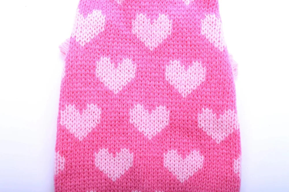 Cat Dog Sweater Hoodie Hearts Patterns Jumper Pet Puppy Coat Jacket Warm Clothes for Chihuahua Yorkie Poodle