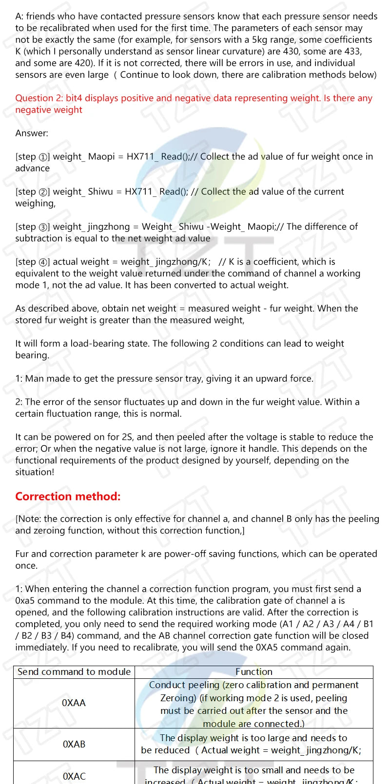 TZT Load Cell 1KG 5KG 10KG 20KG HX711 AD Module Weight Sensor Electronic Scale Aluminum Alloy Weighing Pressure Sensor