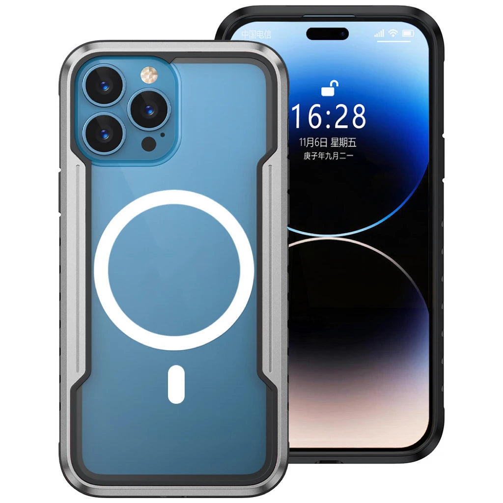 Magical Ash Black TPU Case for iPhone 16 14 Pro Max Magnetic Clear Shockproof Phone Cover PC Compatible Ai Phone Protection