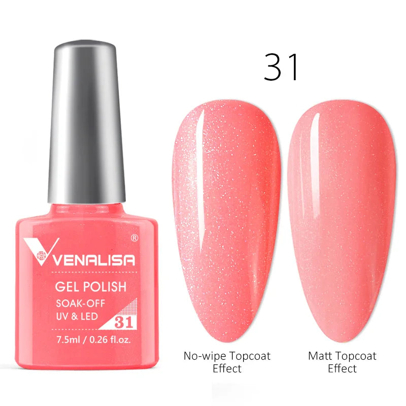 Venalisa Tempered No Wipe Top Coat Base Gel Top Coat Matte Top Nail Gel 7.5ML All Nails Base&Top Gel neon color nail polish gel