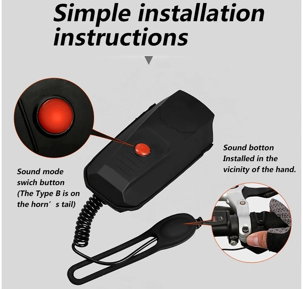Bicycle Bell Cycling Horns Electronic Bike Bicycle Handlebar Ring Bell Horn Strong Loud Air Alarm Bell Sound Bike Horn Safety