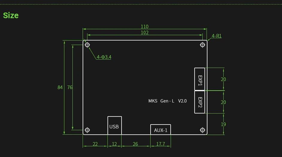 Makerbase MKS Gen_L 2.1 3D Printer Parts Control Board Support TMC2209 2208 Uart Mode Gen L