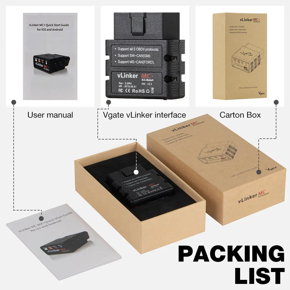 Vgate Vlinker MC V2.2 iCar Pro Bluetooth 4.0 WIFI OBD2 Scanner For Android IOS Auto Code Reader OBDII Tool PK V1.5 ELM327