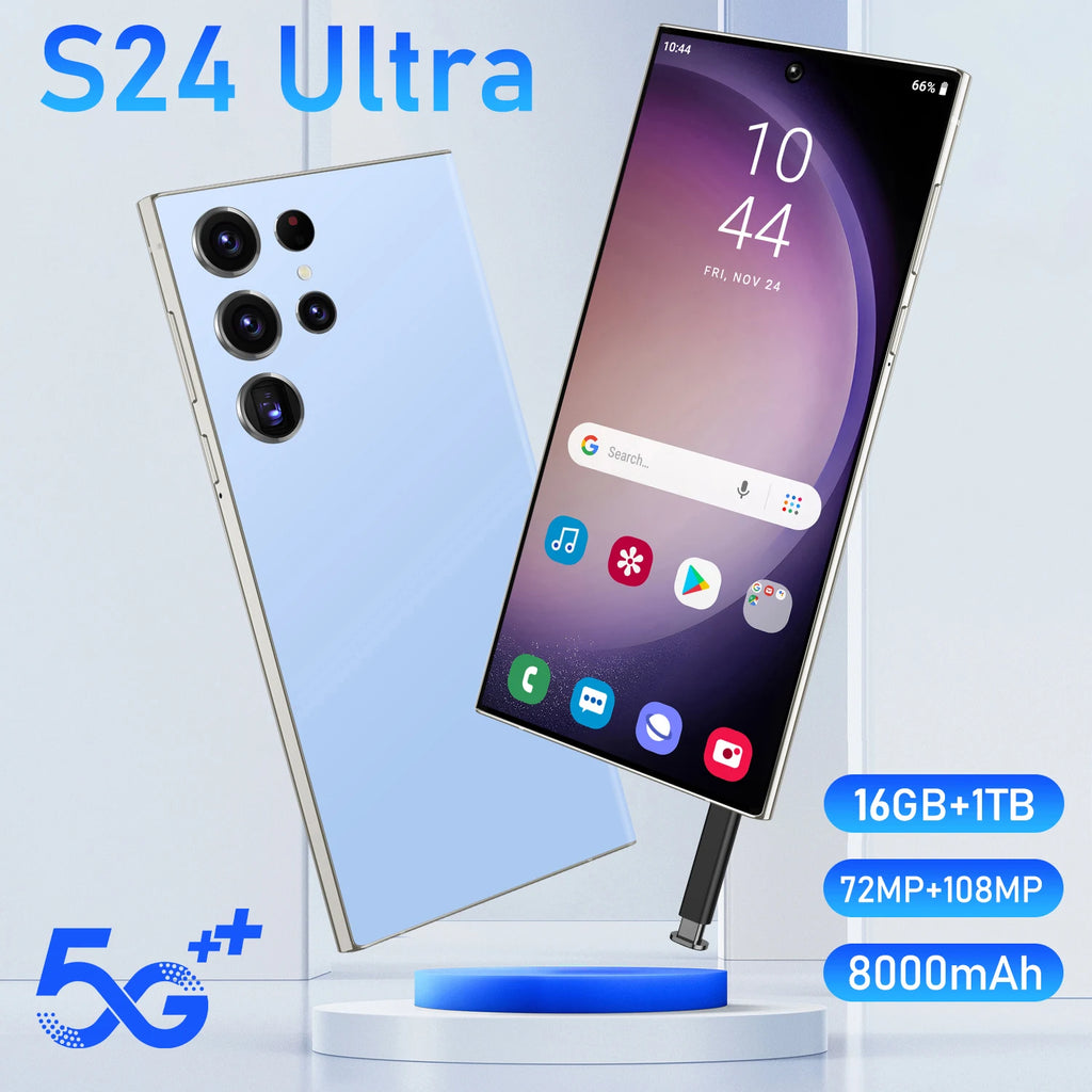 Real Ultra 2025 S24 High Quality 5G Flash Memory 12GB+512GB High for Android 14 7.3 Inch Deca Core Gaming Mobile Phone 4K