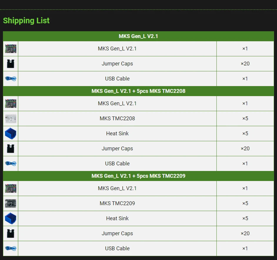 Makerbase MKS Gen_L 2.1 3D Printer Parts Control Board Support TMC2209 2208 Uart Mode Gen L
