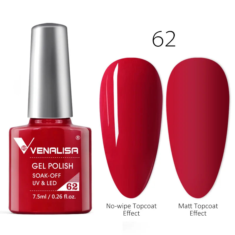 Venalisa Tempered No Wipe Top Coat Base Gel Top Coat Matte Top Nail Gel 7.5ML All Nails Base&Top Gel neon color nail polish gel